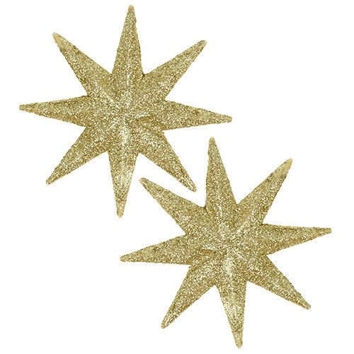 Floristik24 Glitter star gold Ø10cm 12vnt