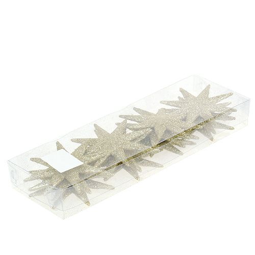 Floristik24 Glitter star gold Ø10cm 12vnt