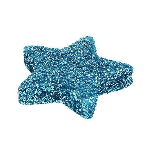 Floristik24 Glitter star turquoise 2,5cm 100vnt