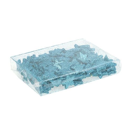 Floristik24 Glitter star turquoise 2,5cm 100vnt