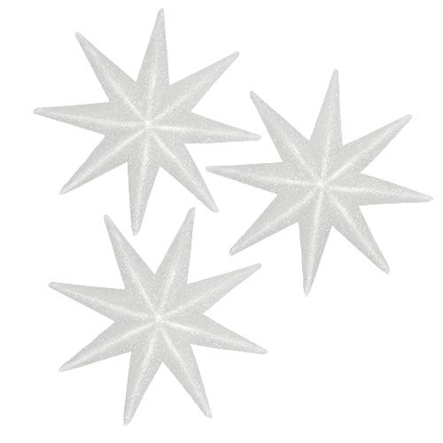 daiktų Glitter star balta 10cm 12vnt