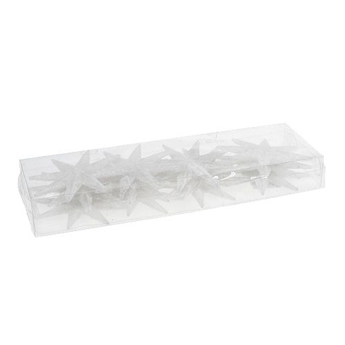 daiktų Glitter star balta 10cm 12 vnt
