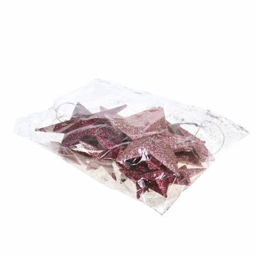 daiktų Glitter star pink mix 9,5/5cm 18 vnt