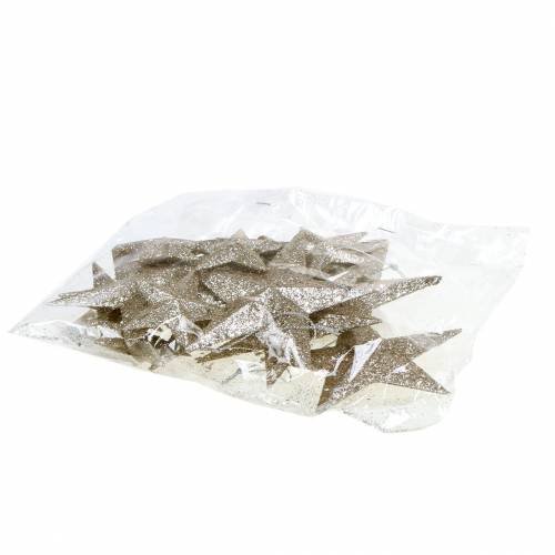 daiktų Glitter star šampanas 9,5/5cm 18 vnt