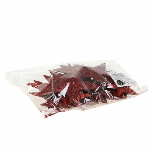daiktų Glitter star red mix 9,5/5cm 18 vnt