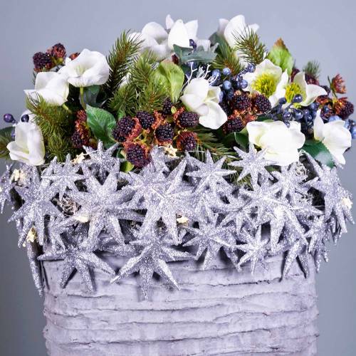 daiktų Blizganti žvaigždė sidabrinė 9,5/5cm 18 vnt