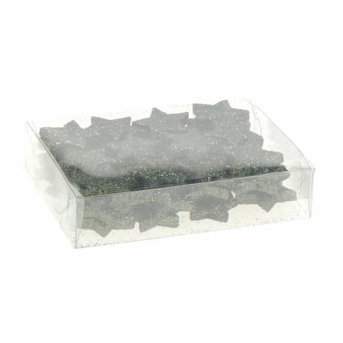 Floristik24 Žvaigždžių blizgučiai žaliai 2,5cm 48 vnt