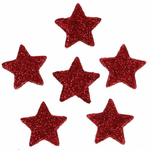 Floristik24 Žvaigždžių blizgučiai raudoni 2,5cm 50vnt