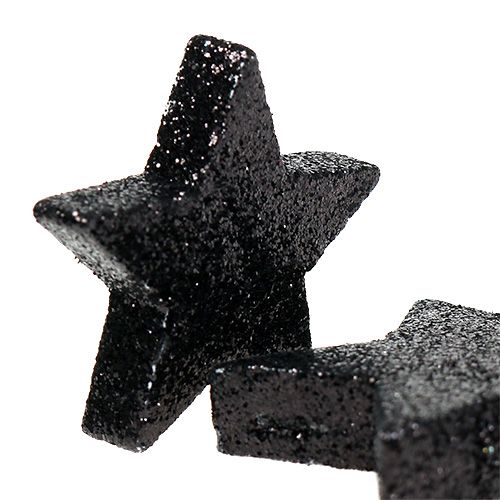 Blizgančios žvaigždės juodos 4-5cm 40vnt | Floristik24.lt