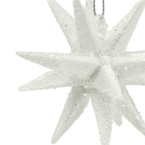 Floristik24 Blizgančios žvaigždės baltos 7,5cm 8vnt
