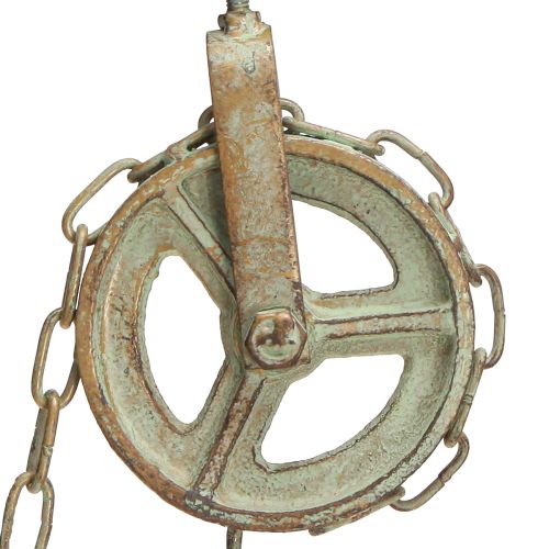 daiktų Metalinė varpelio sienų apdaila su laikikliu senovinė patina H58cm