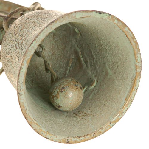 daiktų Metalinė varpelio sienų apdaila su laikikliu senovinė patina H58cm