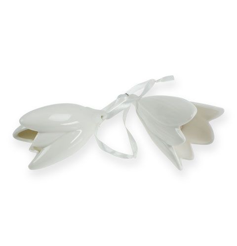 Balta pakabinama varputė 9cm, 10cm 2vnt