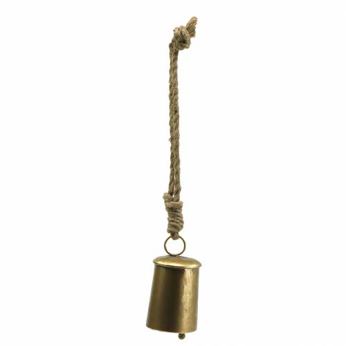 Floristik24 Karvės varpas pakabinti žalvario spalvos metalą Ø7cm H12,5cm