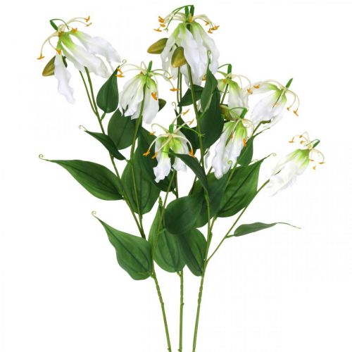 daiktų Dirbtinė lelija, gėlių puošmena, dirbtinis augalas, šilkinė gėlė balta L82cm 3vnt