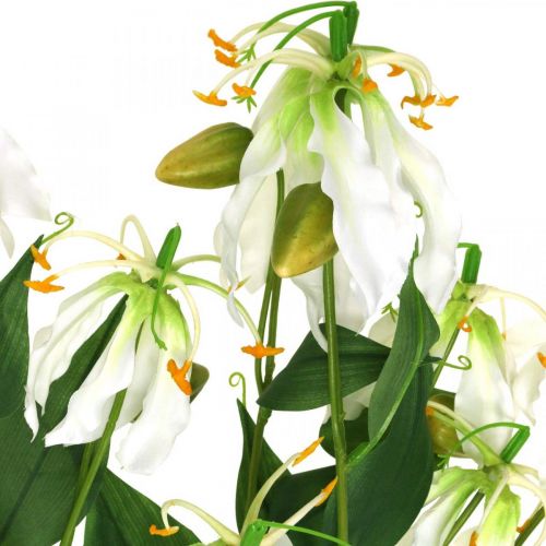 daiktų Dirbtinė lelija, gėlių puošmena, dirbtinis augalas, šilkinė gėlė balta L82cm 3vnt