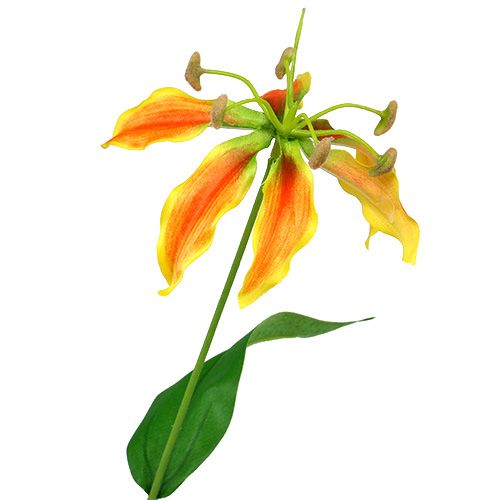 Floristik24 Gloriosa šakelė oranžinė geltona 90cm 1vnt