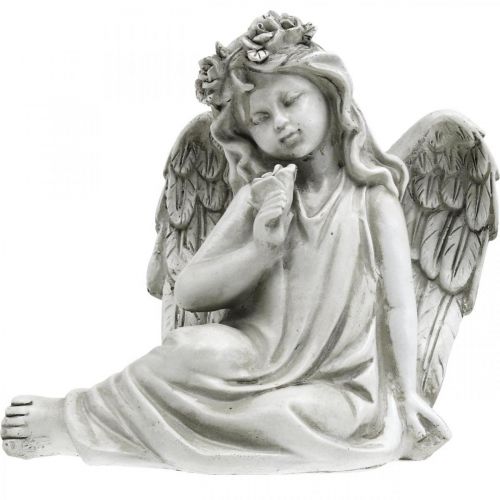 Floristik24 Kapo angelas sėdi Kapo puošybos angelas 20×14×20cm