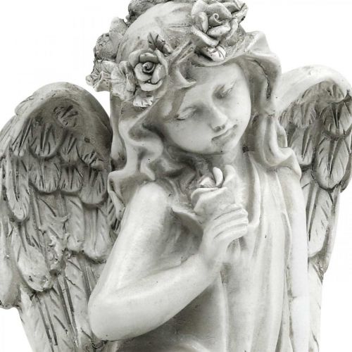 Floristik24 Kapo angelas sėdi Kapo puošybos angelas 20×14×20cm