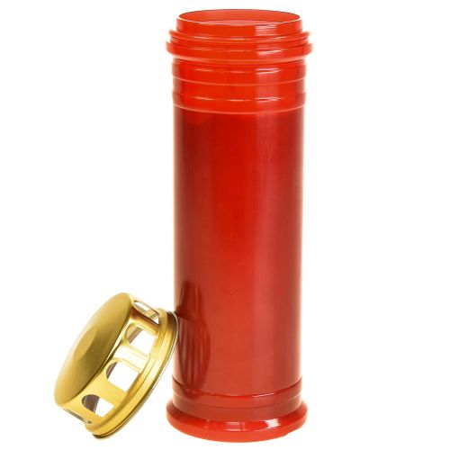 Floristik24 Kapo žvakė raudona plastikinė 5 dienos Ø7,5cm H23cm