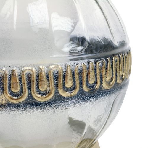 daiktų Kapo šviesus stiklas su ornamentu Ø16cm H28,5cm auksinis 2vnt
