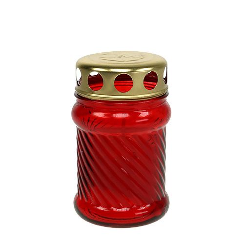 daiktų Kapų žvakės iš stiklo raudonos Ø6cm H11cm 12 vnt