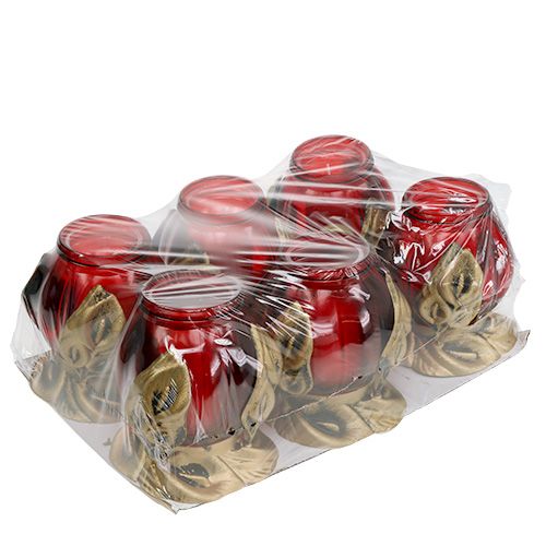 Floristik24 Kapas šviesiai raudonas Ø12,5cm H19,5cm 6 vnt