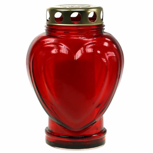 Kapas šviesi širdelė raudona 11,5cm x 8,5cm H17,5cm 4 vnt