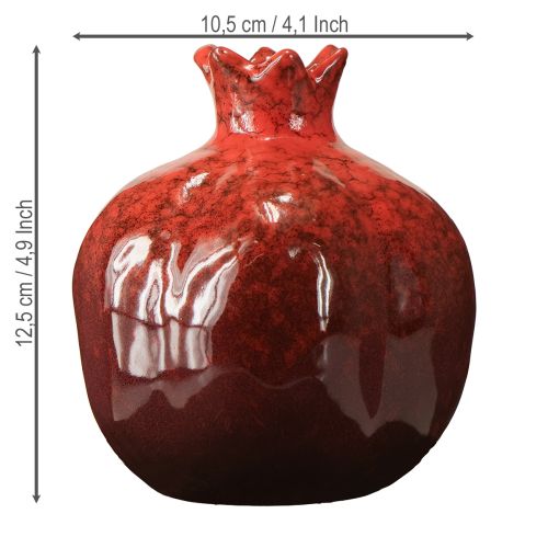 daiktų Dekoratyvinė granato vaza, keraminė, raudonai ruda, Ø10,5 cm, aukštis 12 cm