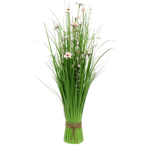Floristik24 Žolės kekė su rožiniais žiedais 70cm