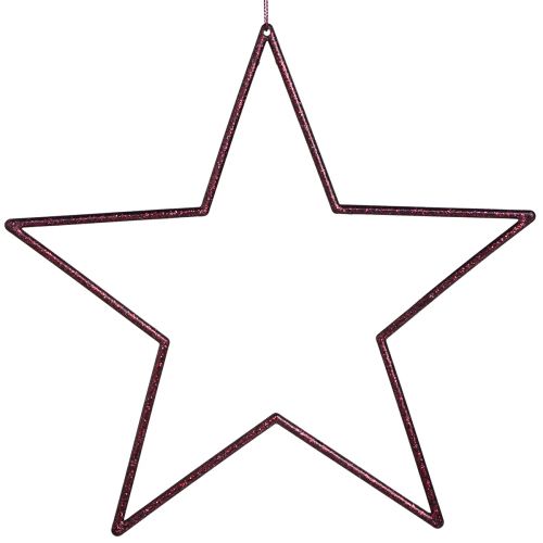 daiktų Didelės dekoratyvinės žvaigždės pakabinimui Berry Glitter 24cm 6 vnt