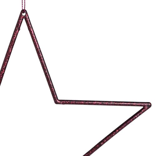 daiktų Didelės dekoratyvinės žvaigždės pakabinimui Berry Glitter 24cm 6 vnt