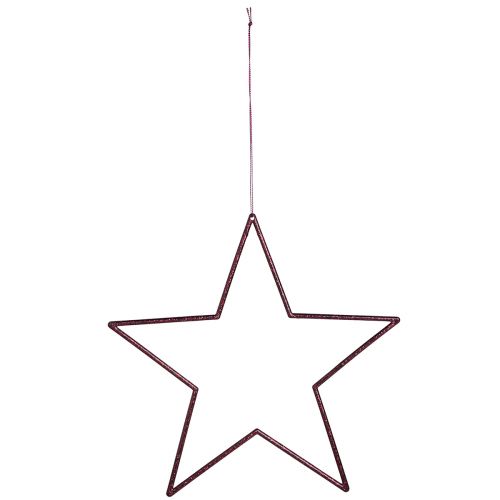 daiktų Didelės dekoratyvinės žvaigždės pakabinimui Berry Glitter 24cm 6 vnt