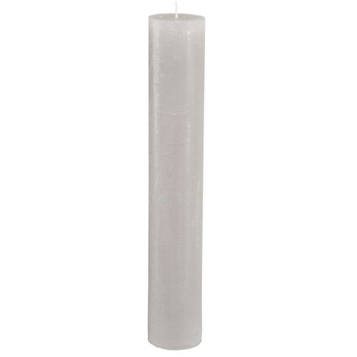 daiktų Didelės lazdelės žvakės šviesiai pilkos vientisos spalvos 50x300mm 4 vnt
