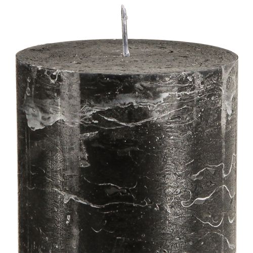 daiktų Didelės kolonos žvakės juodo marmuro išvaizda 85x200mm 2 vnt