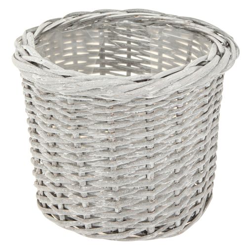 daiktų Didelis augalų krepšelis su folija baltai pilka Ø43/34/28cm rinkinys 3 vnt