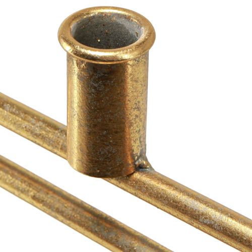 daiktų Didelis lazdelinis žvakių laikiklis žiede metalinis auksinis antikvarinis H77cm 4 žvakėms