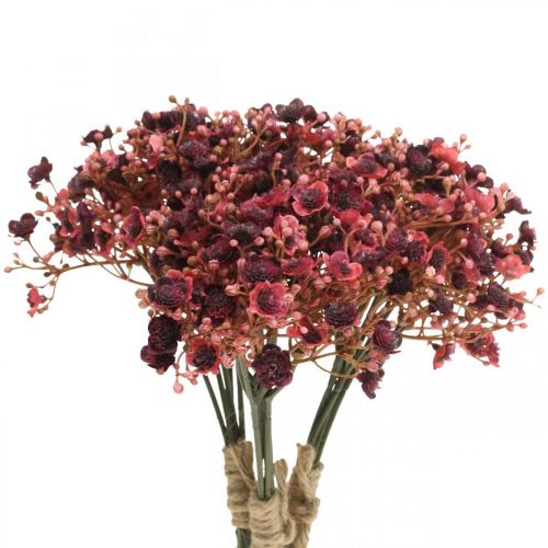 Floristik24 Gypsophila dirbtinės raudonos dirbtinės gėlės rudens 29,5cm 18vnt