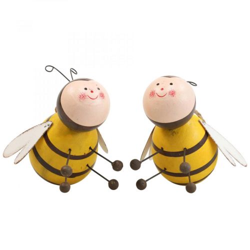 Floristik24 Pakabinamas dekoravimas bites apdaila dekoratyvinis kabykla medis metalas 9,5cm 2 vnt