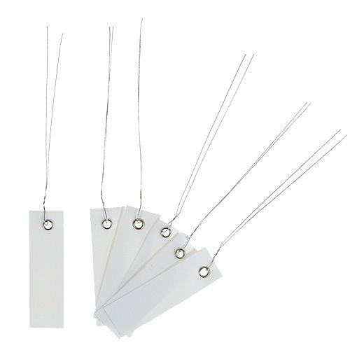Floristik24 Pakabinamos etiketės baltos 18mm x 60mm 250 vnt