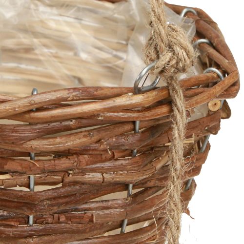 daiktų Pakabinamas krepšelis gėlių krepšelis 2 krepšeliai medinis natūralus Ø20cm/26cm