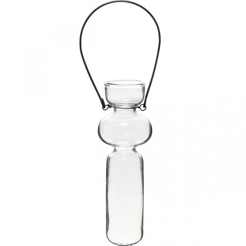Floristik24 Mini stiklinės vazos kabinti stiklo apdailai su vieliniu kabykla H14cm 4vnt