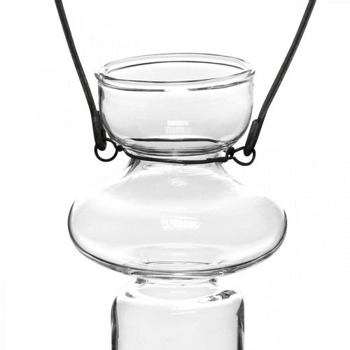 daiktų Mini stiklinės vazos pakabinamos vaza metalinis laikiklis stiklo apdaila H10,5cm 4vnt