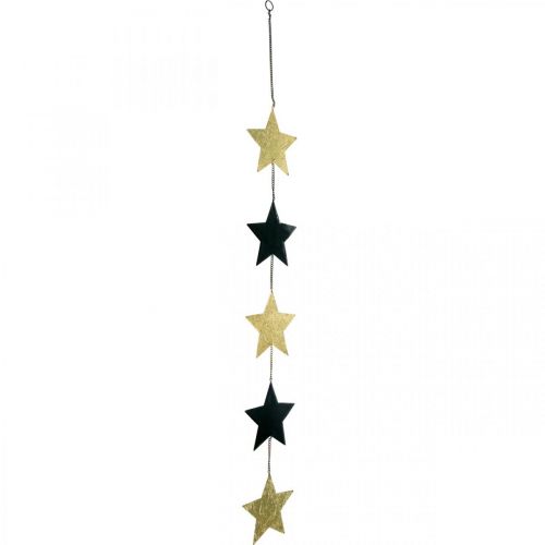 Kalėdų puošmena žvaigždės pakabukas auksinis juodas 5 žvaigždutės 78cm