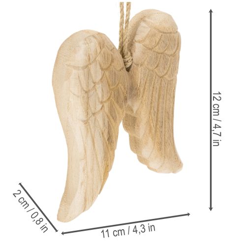 Medinis angelo sparno pakabukas pakabinimui, 12 cm | Floristik24.lt