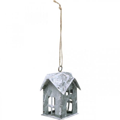 daiktų Kalėdinė priekaba metalinis namelis shabby chic baltas H9,5cm 3vnt