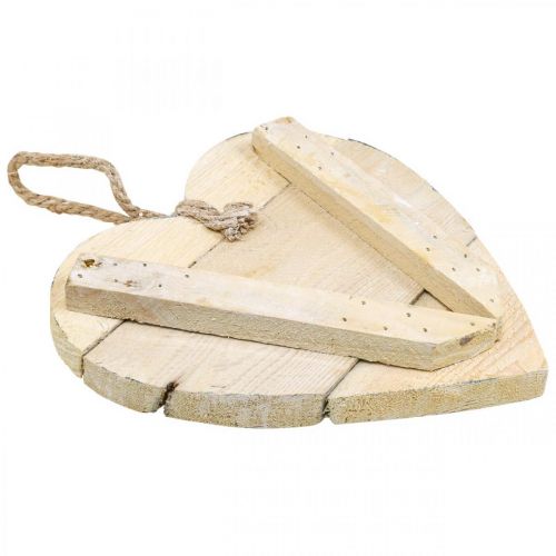 daiktų Širdelė pagaminta iš medžio, dekoratyvinė širdelė pakabinimui, širdies puošmena balta 24cm
