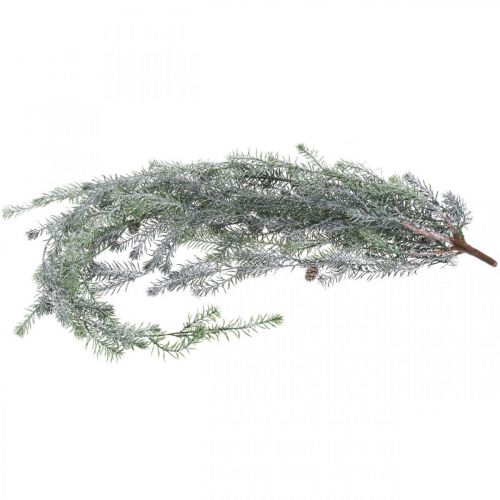 Floristik24 Kalėdinė šakelė kankorėžiams kabinti prisnigta 110cm