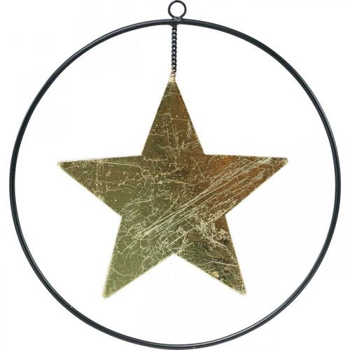 Floristik24 Kalėdų puošmena žvaigždės pakabukas auksinis juodas 12,5cm 3vnt