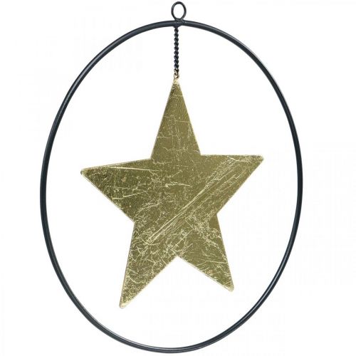 daiktų Kalėdų puošmena žvaigždės pakabukas auksinis juodas 12,5cm 3vnt